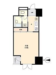 イーストン榴岡 2階1Kの間取り