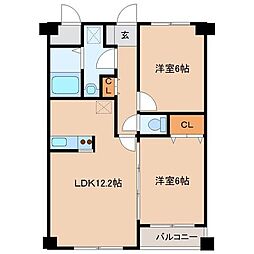 フレンディオ30 5階2LDKの間取り