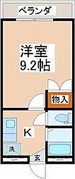 メイツ北山 1Kの間取図画像