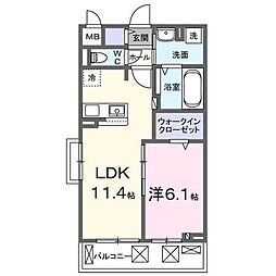 ソルカリーノ 3階1LDKの間取り