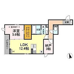 Ｄ−ｒｏｏｍ白萩町 2階1SLDKの間取り