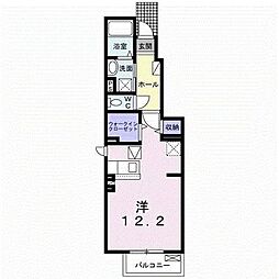 エルタスコート国見 1階ワンルームの間取り