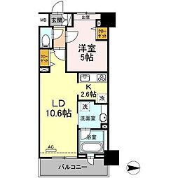 グレイスコート・アイエス 4階1LDKの間取り