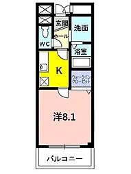 エスト・コリーヌ 2階1Kの間取り