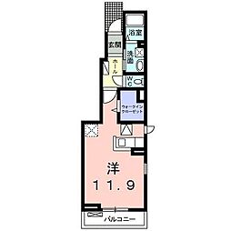 リバーサイドアニュー 1階ワンルームの間取り