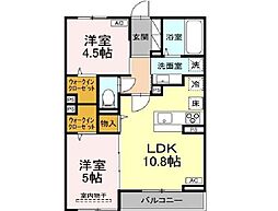 ボヌール Ｔ 3階2LDKの間取り