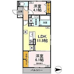 ボヌール Ｔ 1階2LDKの間取り