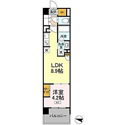 ロイヤルパークス仙台青葉通 1LDKの間取図画像