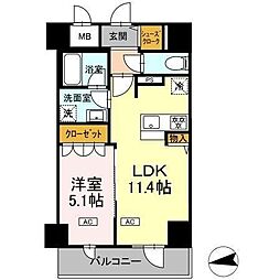 IS二十人町 1LDKの間取図画像