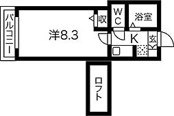グランドール市名坂 1Kの間取図画像
