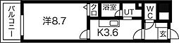 SANKYO国分町BLD 1Kの間取図画像