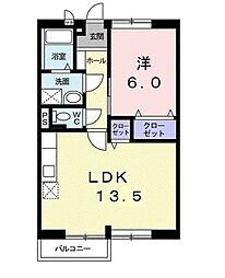 コーポ早坂 1LDKの間取図画像