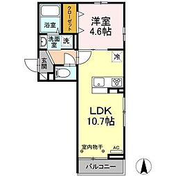 ラフィーネ・K2 1LDKの間取図画像