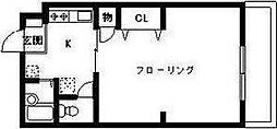 シェモア泉中央 1Kの間取図画像