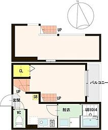 ハーモニーテラス八軒小路 1Kの間取図画像