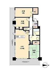 RESIDIATOWERSENDAI 3LDKの間取図画像