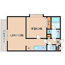 ソレアード小松島2 1LDKの間取図画像