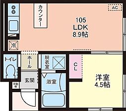 Efforia tria 1LDKの間取図画像