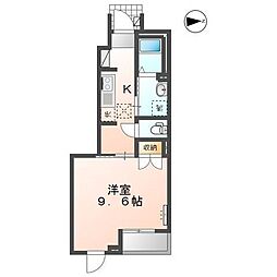 リラハイツ宮町 1Kの間取図画像