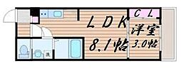 ブラン台原 1LDKの間取図画像