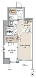 SEASONFLATS青葉通一番町 1LDKの間取図画像