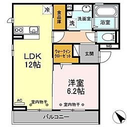 プランドール 1LDKの間取図画像