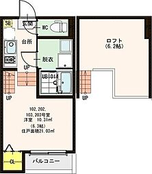 ハーモニーテラス東仙台7 1Kの間取図画像
