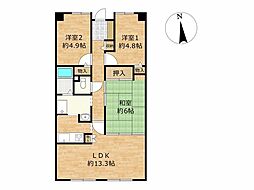 サンディパークス3番館 3LDKの間取図画像
