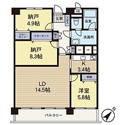 ひばりが丘プラザ 1SLDKの間取図画像