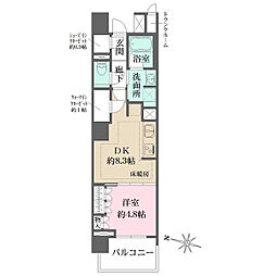 ザ・パークハウス文京白山 3階1DKの間取り