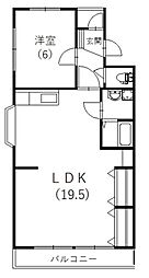 広沢プラーザ 1LDKの間取図画像