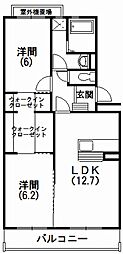 プリムローズ 2LDKの間取図画像