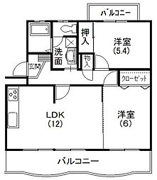 メゾン葵ケ丘 2LDKの間取図画像