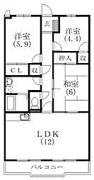 ポテトハウス・和合 3LDKの間取図画像
