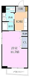 マイルストーン 1Kの間取図画像