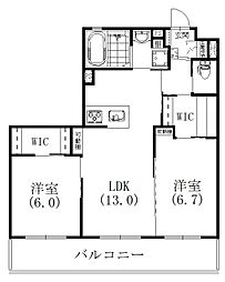 リライフ楊子 2LDKの間取図画像