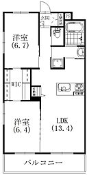 リライフ楊子 2LDKの間取図画像