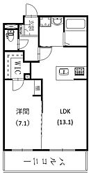D.P.パークヒルズ 1LDKの間取図画像
