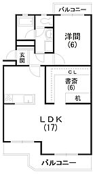 クランツハイム 1SLDKの間取図画像
