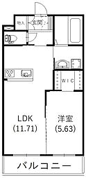 ロイヤルシティ泉2 1LDKの間取図画像