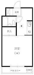 カレッジハイツ 1Kの間取図画像