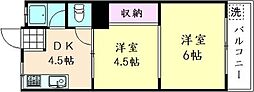シャルム冨士 2DKの間取図画像