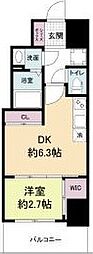セレニテ桜川駅前プリエ 1DKの間取図画像
