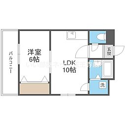 さんさん美章園 1LDKの間取図画像