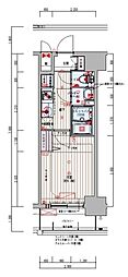 プレサンスザ天王寺逢阪トゥルー 1Kの間取図画像