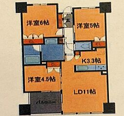 リバーガーデン四天王寺 3LDKの間取図画像