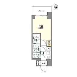 リヴェント難波ウエスト 1Kの間取図画像