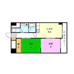 セントポーリア・アビコ 2LKの間取図画像