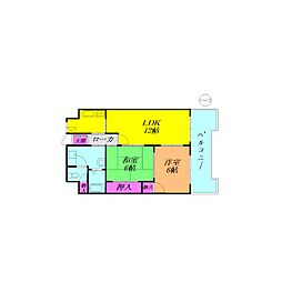 ウィステリアコート山之内 2LDKの間取図画像