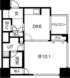 アルグラッドザ・タワー心斎橋 1DKの間取図画像